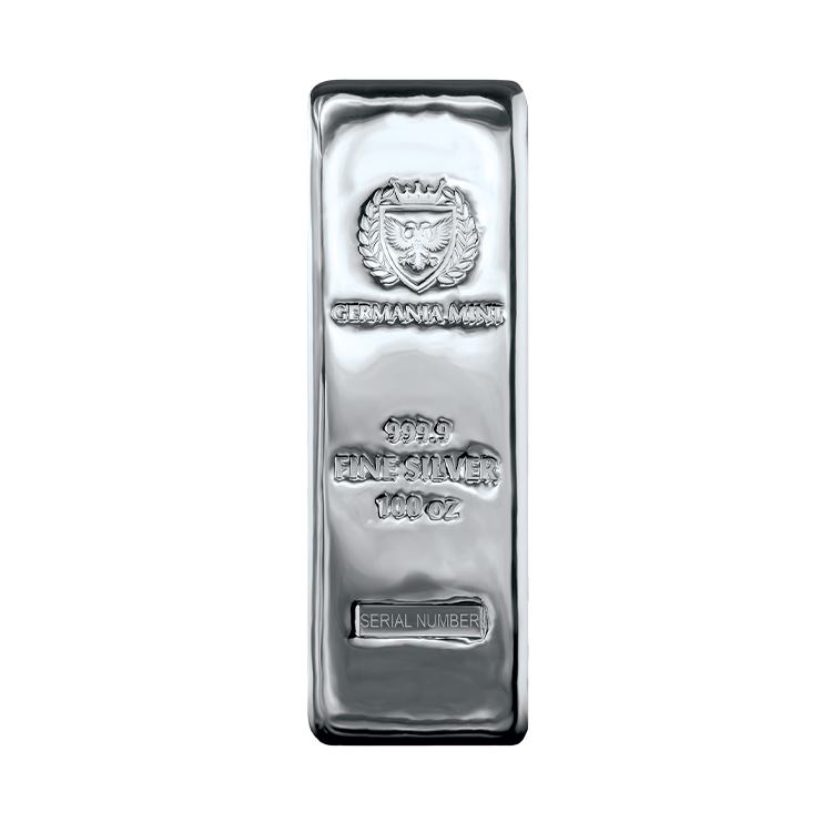 10 oz Germania Mint Silver Bar front