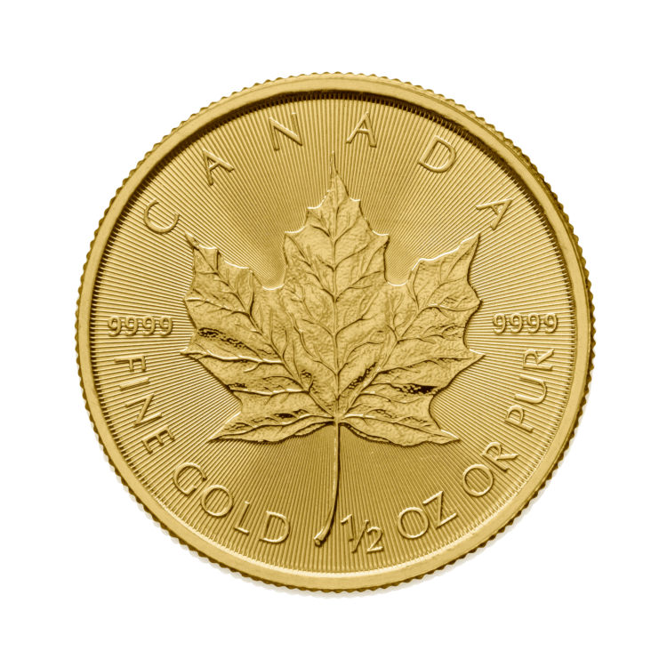 1/2 oz Maple Leaf Goldmünze Verschiedene Jahre front