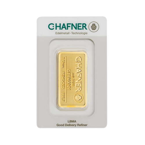 Thumbnail 1 oz C. Hafner Gold Bar front