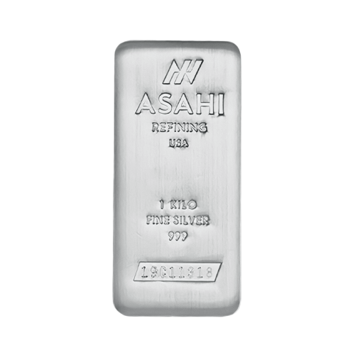 Thumbnail 1 Kilogram silver bar VAT-free Asahi (storage in Switzerland) front