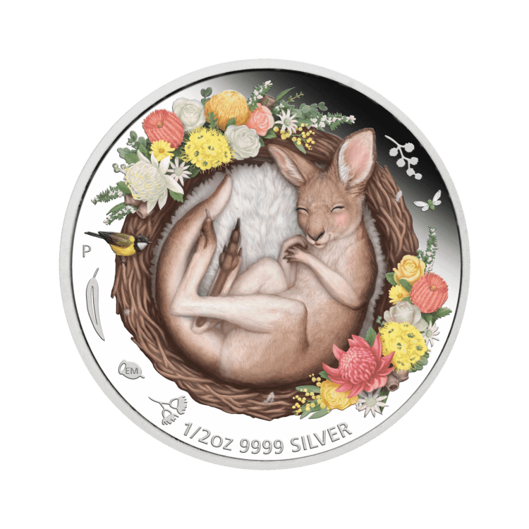 1/2 troy ounce silver coin kangaroo - Dreaming down under 2021 Proof front