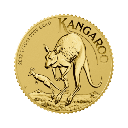 Thumbnail 1/10 oz Kangaroo Gold Coin 2022 front