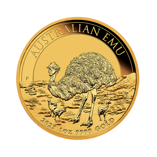 Thumbnail 1 troy ounce gold Australian Emu coin 2023 front