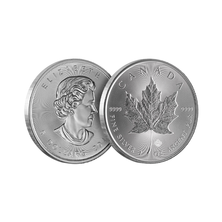 1 troy ounce silver Maple Leaf coin