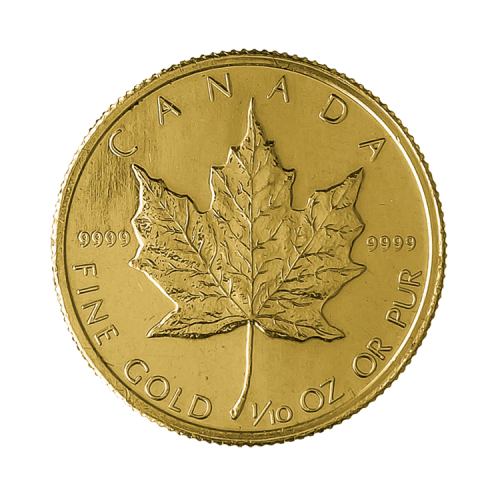 Thumbnail 1/10 oz Maple Leaf Goldmünze Verschiedene Jahre angle 1