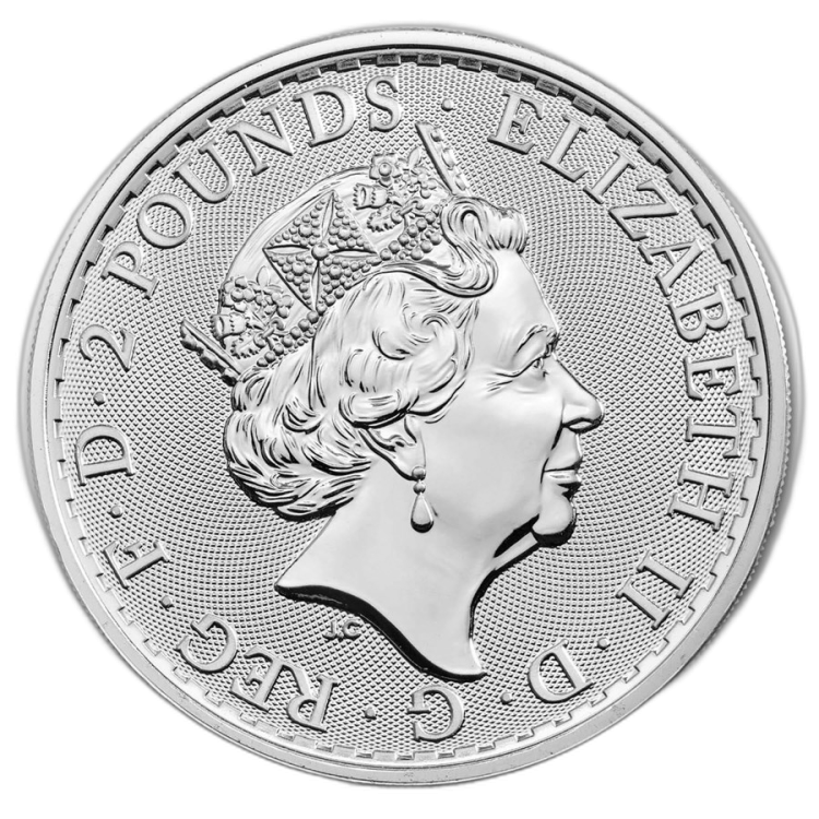 1 oz Britannia Silver Coin 2020 angle 1