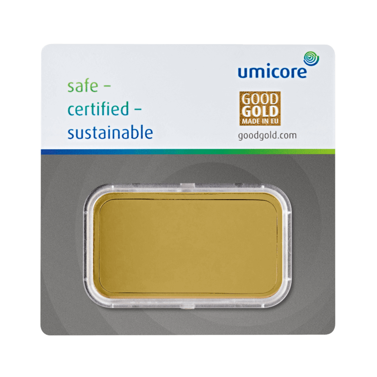 100g Umicore Lingote de Oro back