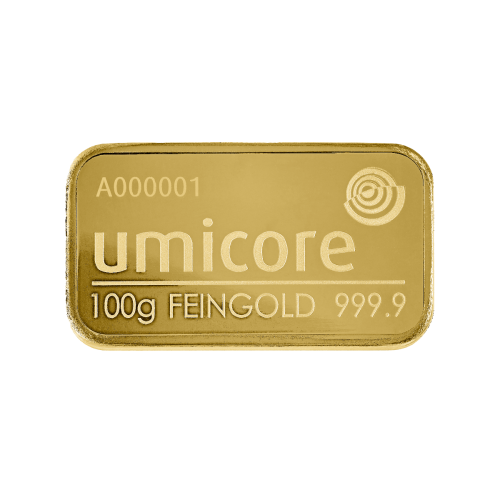 Thumbnail Gold bar 100 gram Umicore