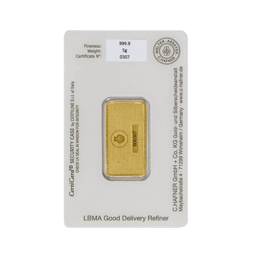 Thumbnail 5g C. Hafner Gold Bar back