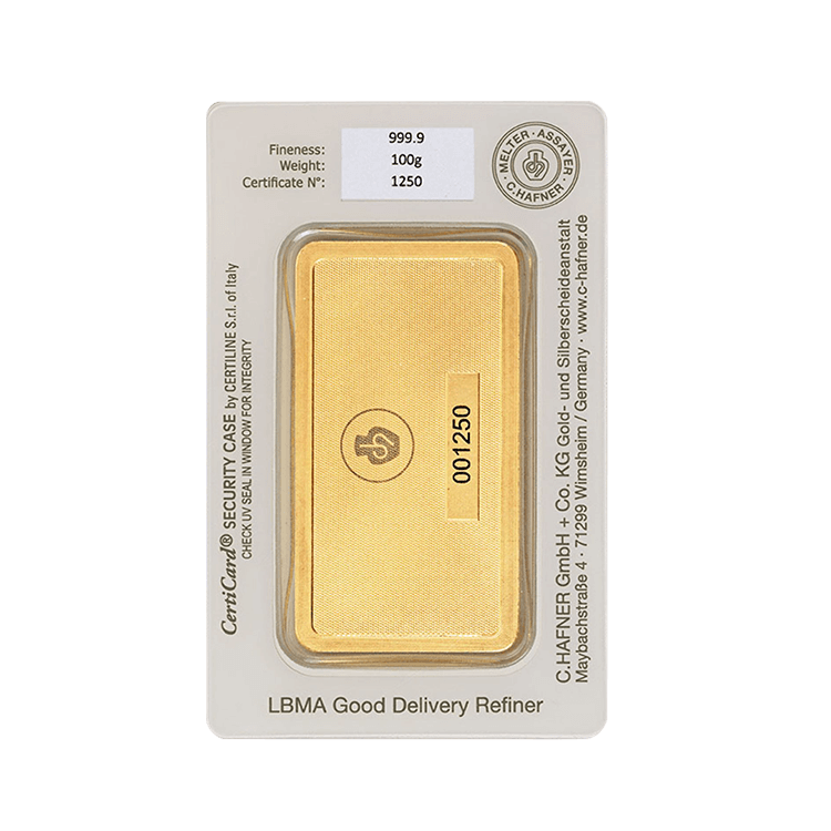 100g C. Hafner Lingot d'Or back