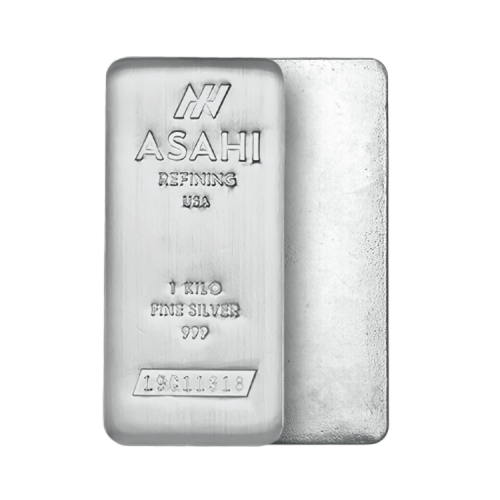 Thumbnail 1 Kilogram silver bar VAT-free Asahi (storage in Switzerland) angle 1