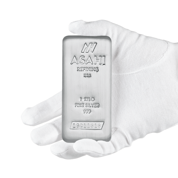 1 Kilogram silver bar VAT-free Asahi (storage in Switzerland) angle 2