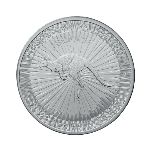 Obverse 1 troy ounce silver Kangaroo coin