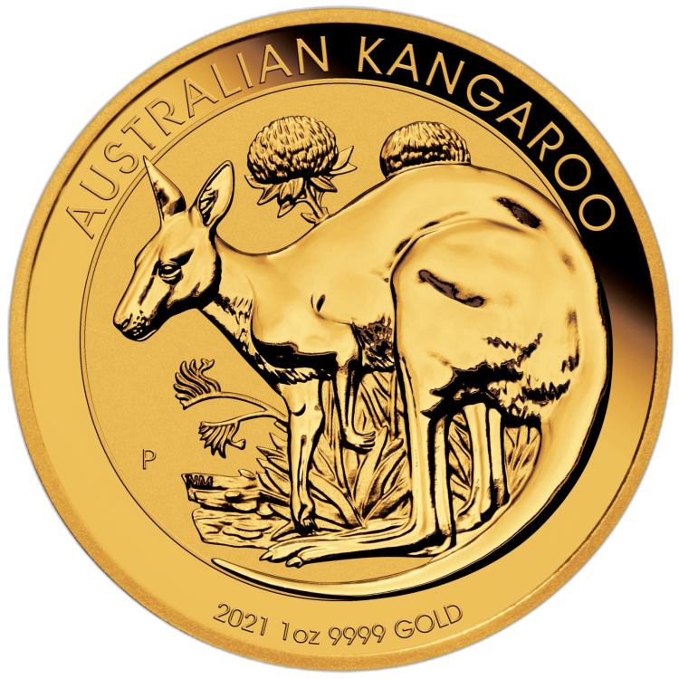 1 oz Kangaroo Gold Coin 2021 back