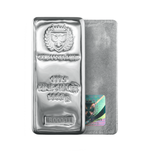 Thumbnail 1 kilo Germania Mint Silver Bar angle 1