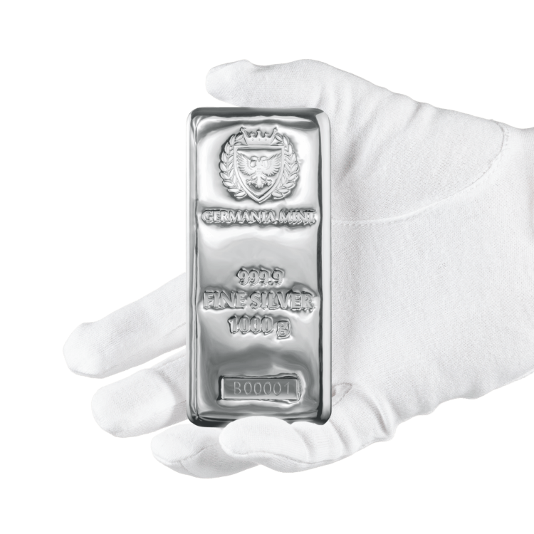 1 kilo Germania Mint Silver Bar angle 4