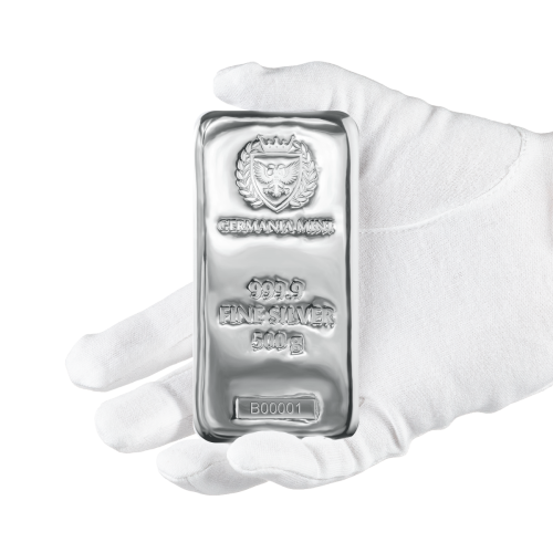 Thumbnail 500g Germania Mint Silver Bar angle 4