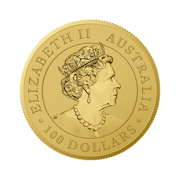 1 oz Kangaroo Gold Coin 2022 back