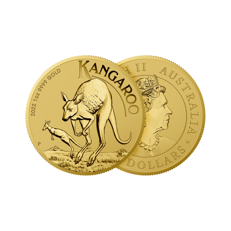 1 oz Kangaroo Gold Coin 2022 angle 1