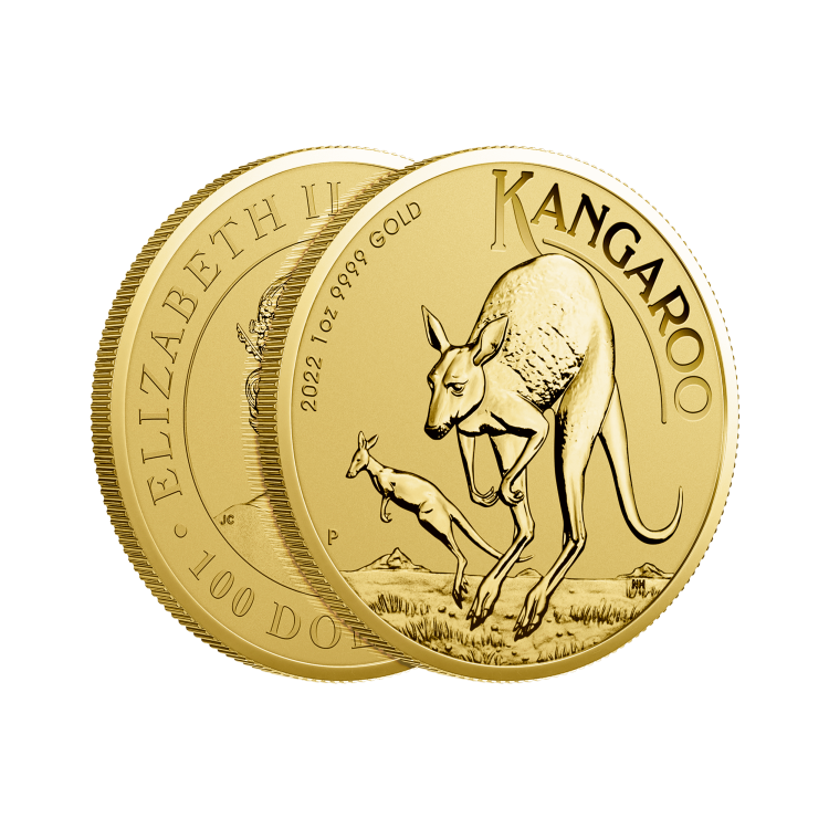 1 oz Kangaroo Gold Coin 2022 angle 2