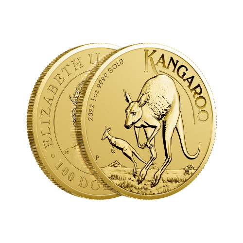 Thumbnail 1 oz Kangaroo Gold Coin 2022 angle 2