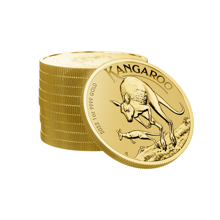 1 oz Kangaroo Gold Coin 2022 angle 3