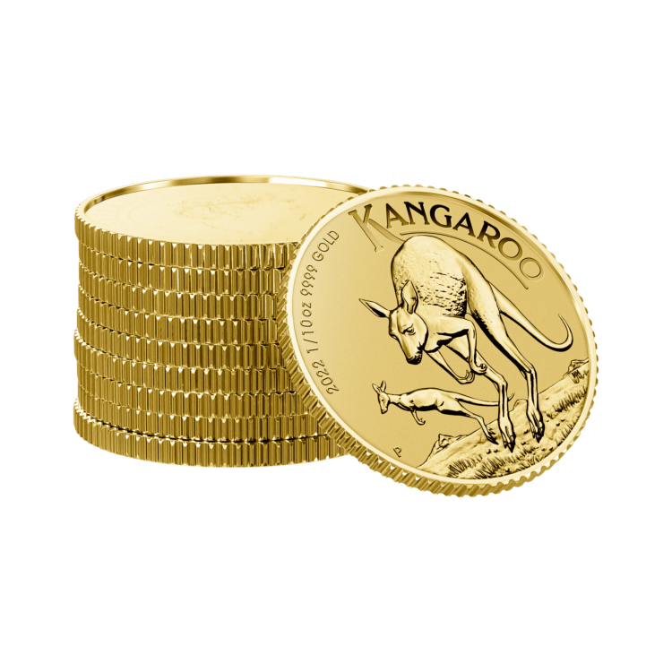 1/10 oz Kangaroo Gold Coin 2022 angle 2