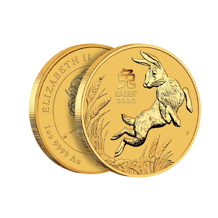 1 oz Lunar Gouden Munt 2023 perspectief 2