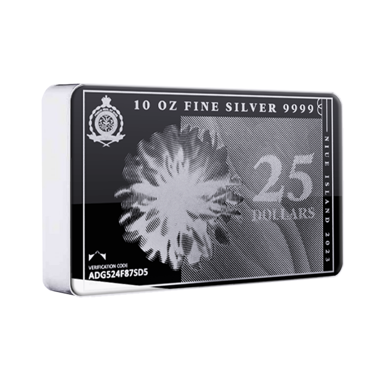 10 troy ounce silver coin bar Silvernote 2023 angle 1