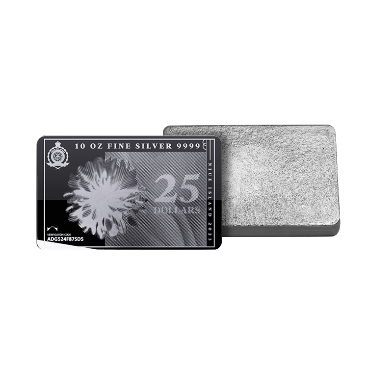 10 troy ounce silver coin bar Silvernote 2023 angle 2