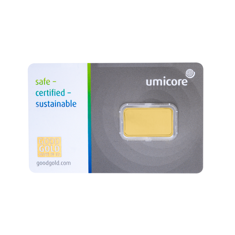 2,5g Umicore Goldbarren back