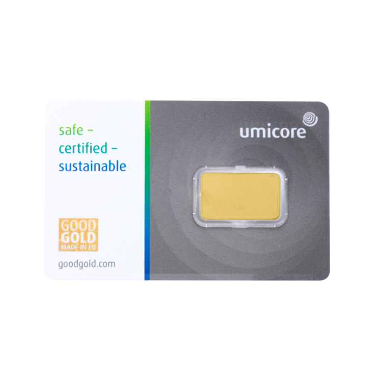 Umicore goudbaar 5 gram certificaat