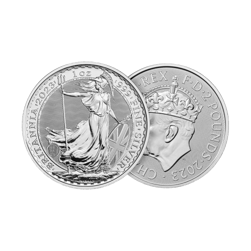 Thumbnail 1 oz Britannia Silver Coin 2023 angle 1