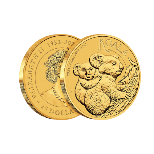 Thumbnail 1/10 troy ounce gold Koala coin 2023 angle 2