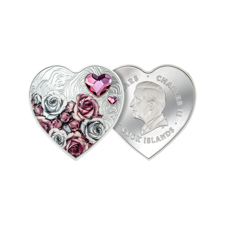 20 gram silver coin Brilliant Love - Roses 2024 angle 1