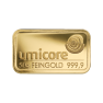 50g Umicore Gold Bar Mixed Years front