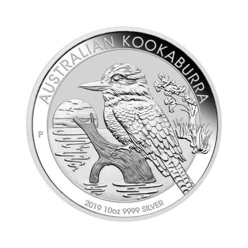 Thumbnail 10 troy ounce silver Kookaburra coin obverse