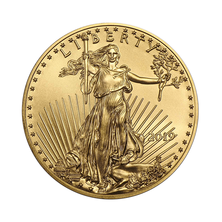 1/4 troy ounce gold American coin voorzijde