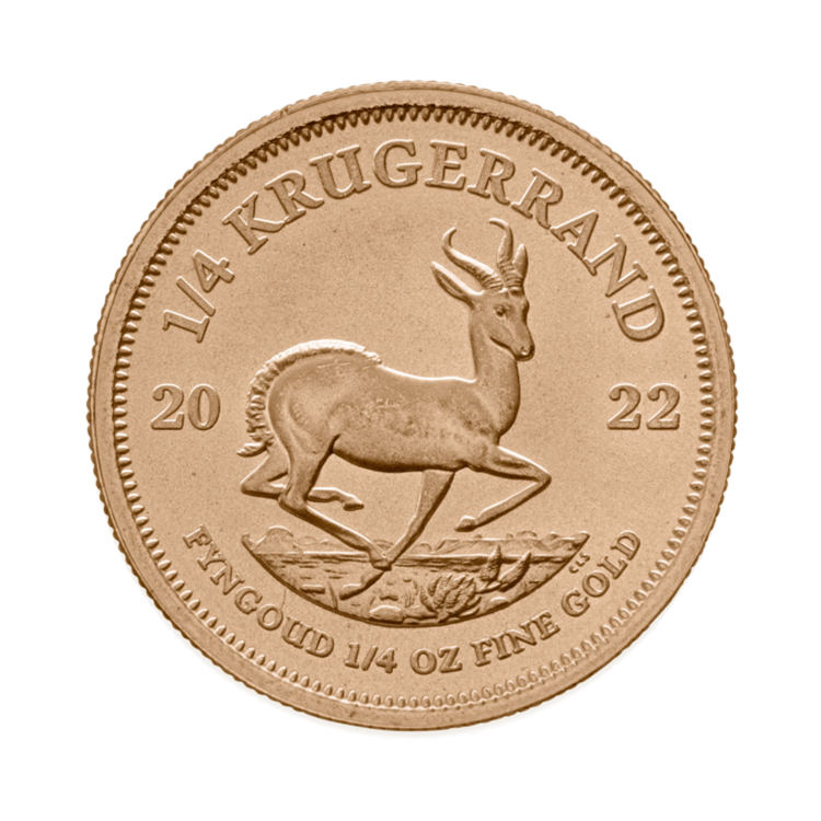 1/4 oz Krugerrand Oro Años Diversions front