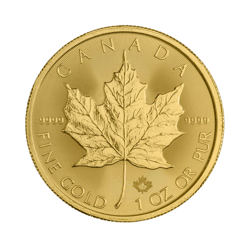 Obverse 1 troy ounce silver Maple Leaf coin