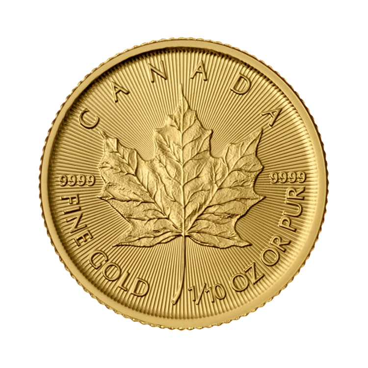 1/10 oz Maple Leaf Goldmünze Verschiedene Jahre front