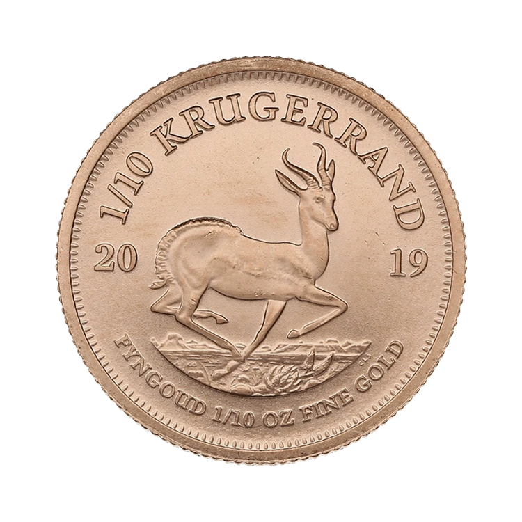 1/10 oz Krugerrand Oro Años Diversions front