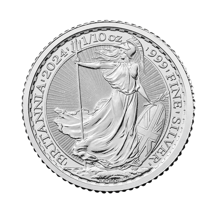 1/10 oz Britannia Silbermünze 2024 front