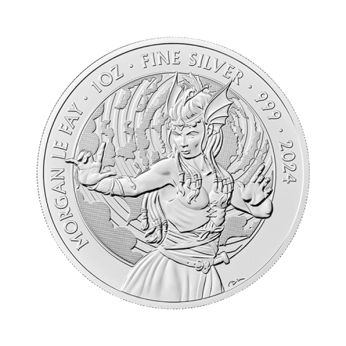 Thumbnail 1 troy ounce silver coin Morgan Le Fay 2024 front