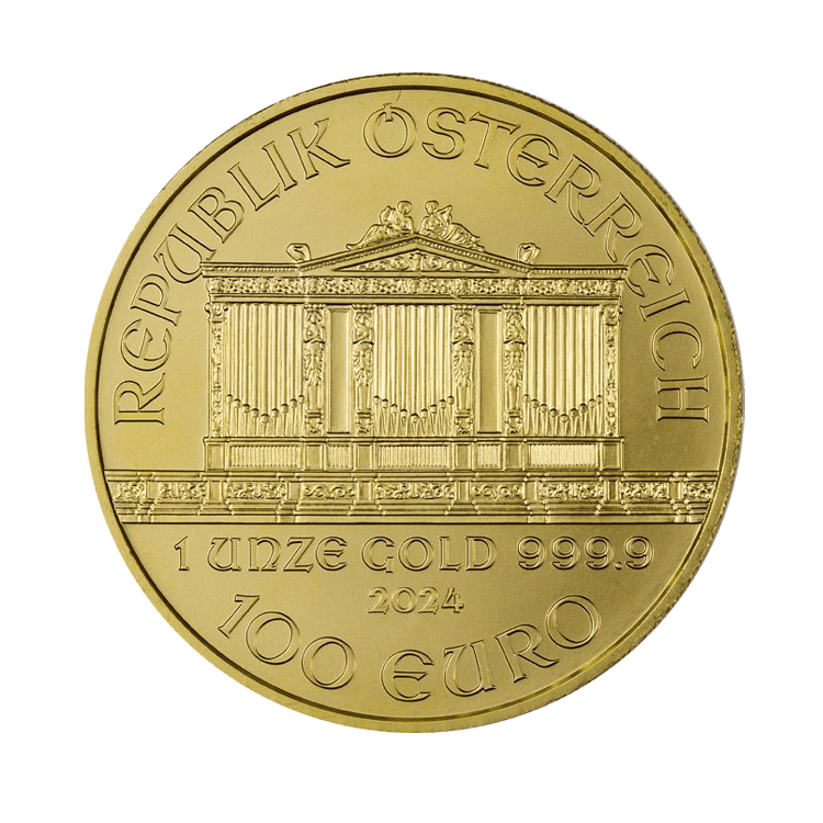 Reverse gold Philharmonic coin 2025