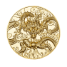 5 troy ounce silver dragon art coin 2024 gold plated front