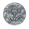 5 troy ounce silver dragon art coin 2024 antique finish front