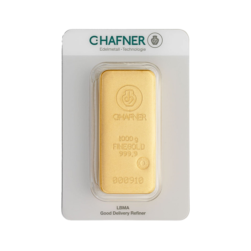 1 kilo C. Hafner Gold Bar front