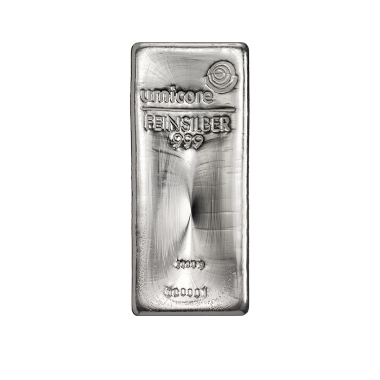 Silver bar 15 kilo front