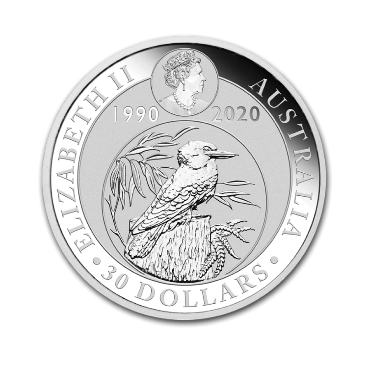 1 kilo Kookaburra Silver Coin 2020 back